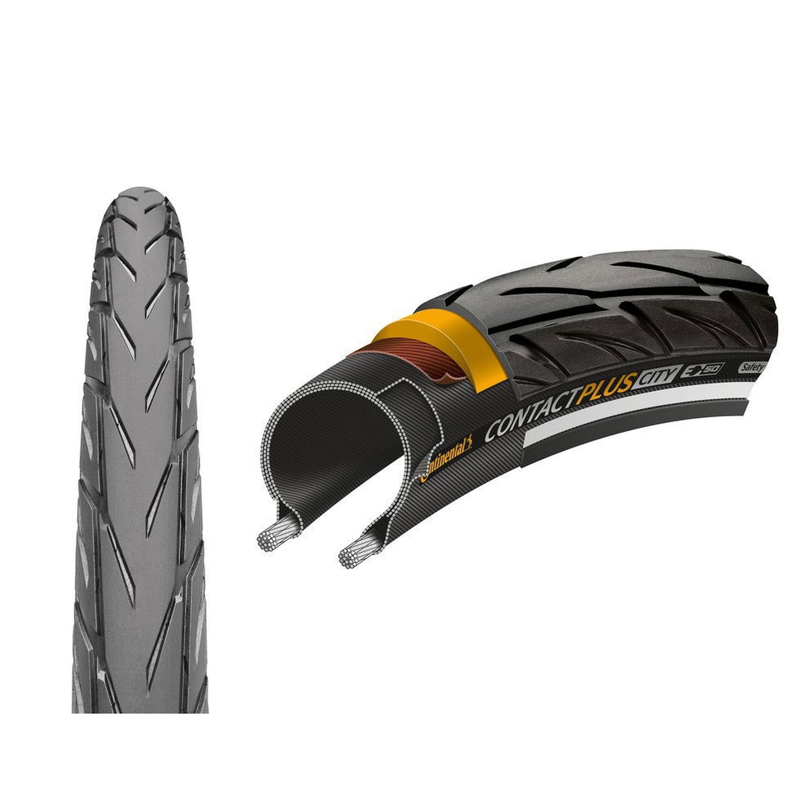 Fahrradreifen Contact Plus City 2er-Set, 28x1 1/4x1 3/4" 32-622