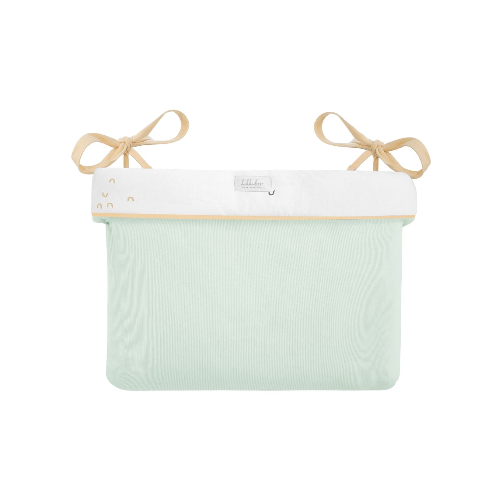Kikkab boo Wickeltasche mit Bändern, 33 x 23 x 8 cm, Stickereien, Baumwolle grün