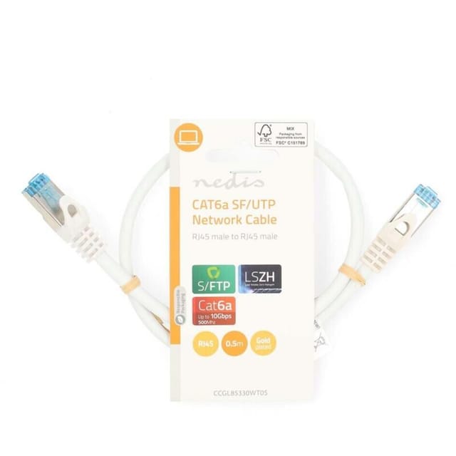 Nedis CCGL85330WT05 networking cable - Grau - 0.5m