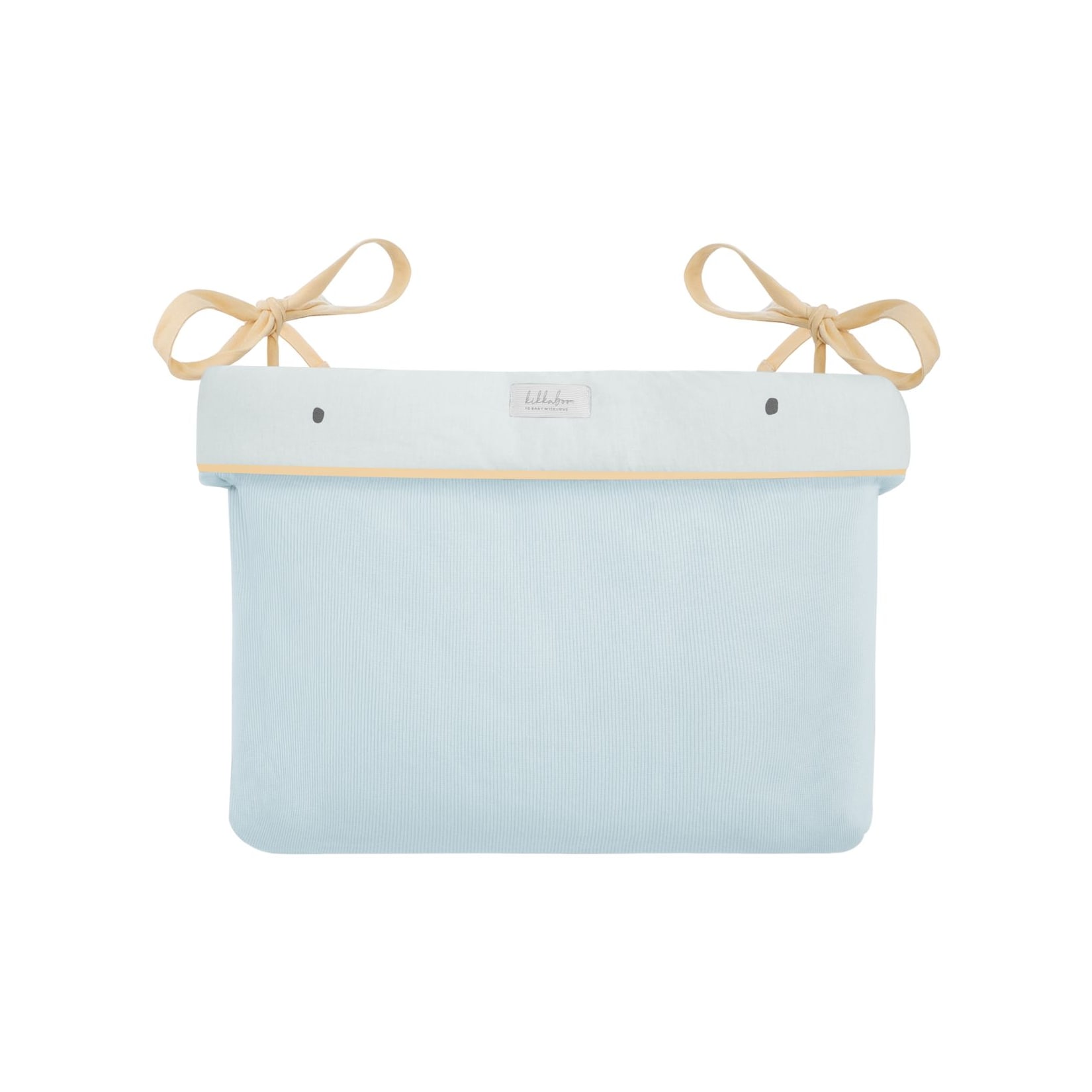 Kikkab boo Wickeltasche mit Bändern, 33 x 23 x 8 cm, Stickereien, Baumwolle blau
