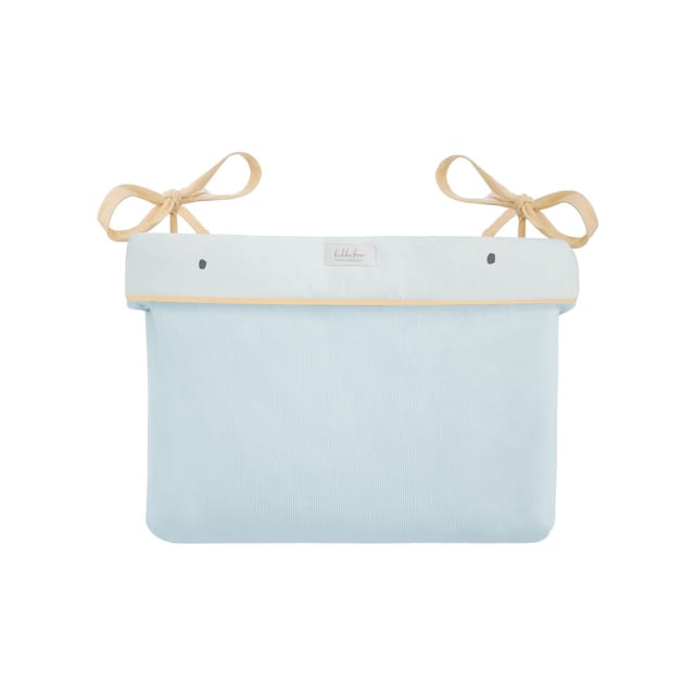 Kikkab boo Wickeltasche mit Bändern, 33 x 23 x 8 cm, Stickereien, Baumwolle blau