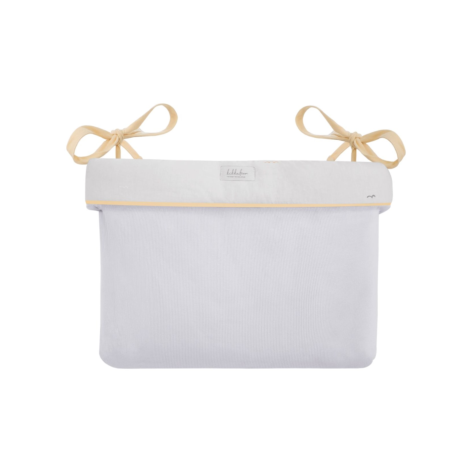 Kikkab boo Wickeltasche mit Bändern, 33 x 23 x 8 cm, Stickereien, Baumwolle beige