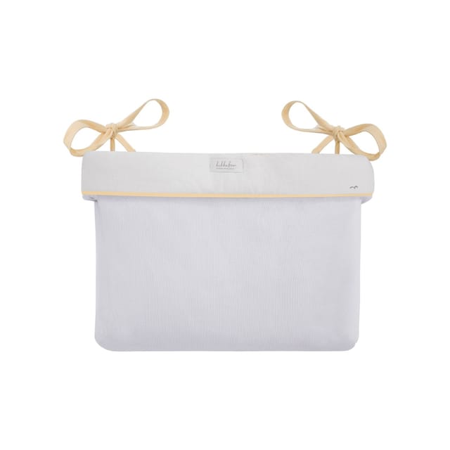 Kikkab boo Wickeltasche mit Bändern, 33 x 23 x 8 cm, Stickereien, Baumwolle beige