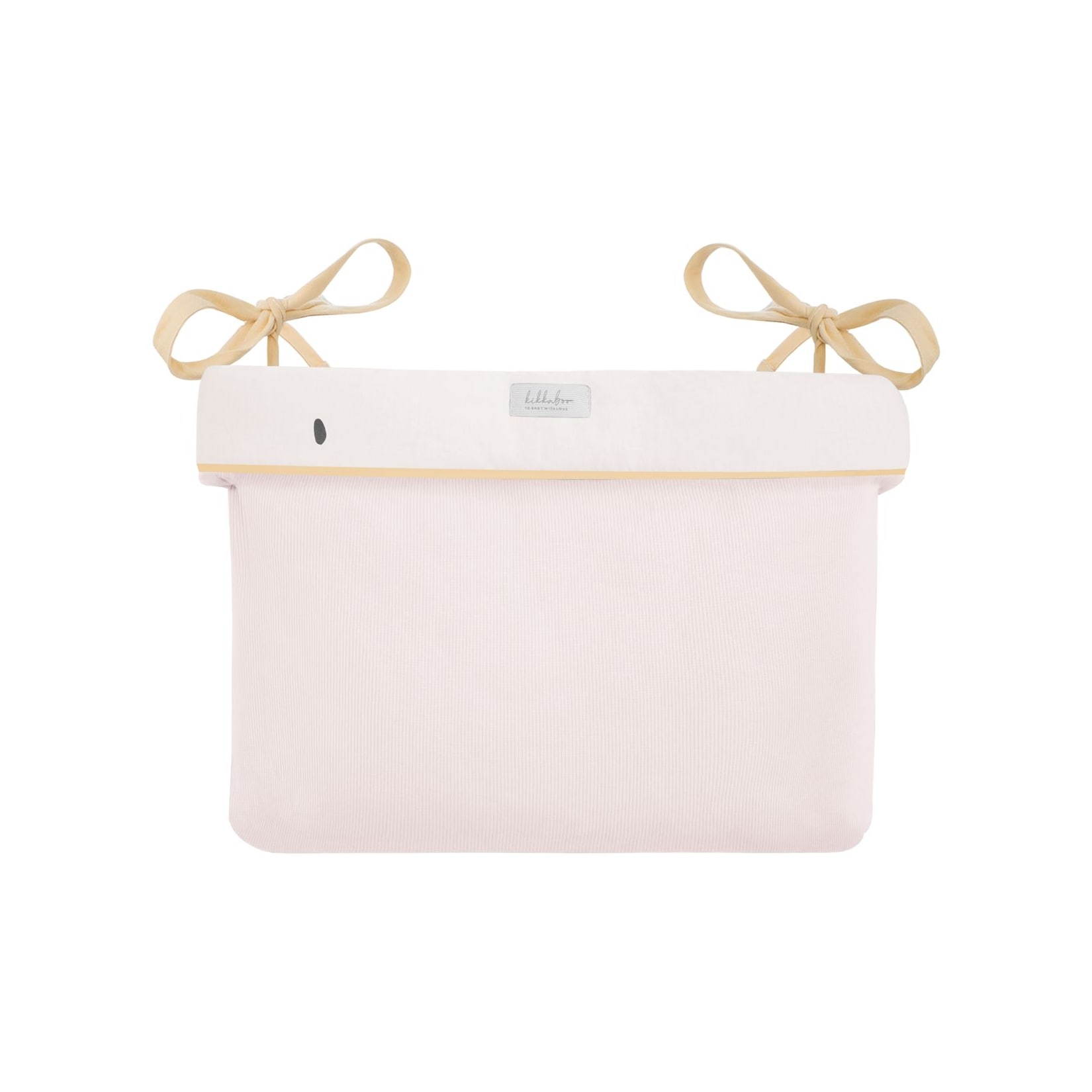 Kikkab boo Wickeltasche mit Bändern, 33 x 23 x 8 cm, Stickereien, Baumwolle rosa