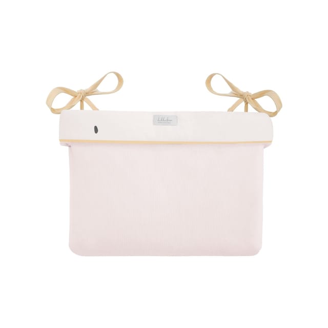 Kikkab boo Wickeltasche mit Bändern, 33 x 23 x 8 cm, Stickereien, Baumwolle rosa