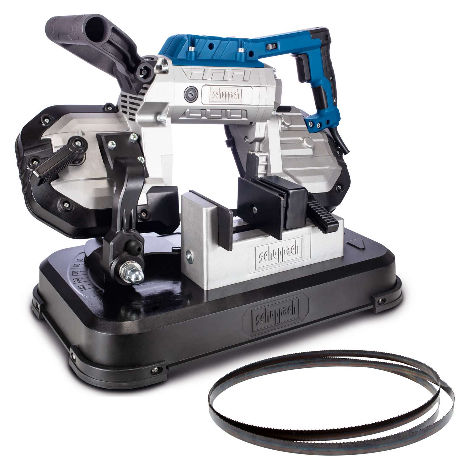 Metallbandsäge MBS1200 Scheppach - 1200W | 127mm Schnitthöhe | Vario-Speed | LED-Arbeitslampe | inkl. 2. Sägebänder 10Z / 14Z Bild 5