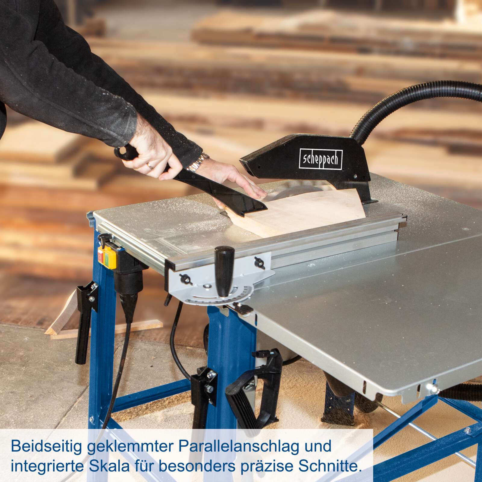 Tischkreissäge HS120o 230V Scheppach - 2200W | 83mm Schnitthöhe | 315mm Sägeblatt | Sägeblattschutz & Absaugschlauch | inkl. Fahrvorrichtung Bild 4
