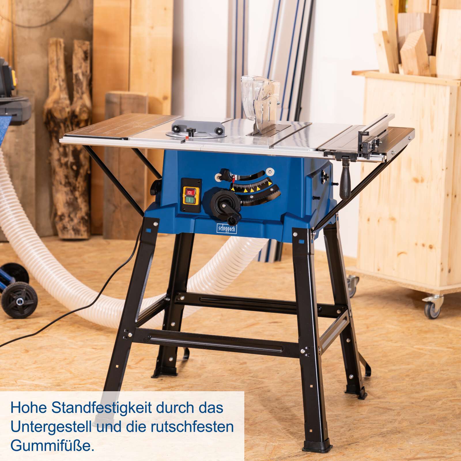 Tischkreissäge HS250L SE Scheppach - 2000W | 87mm Schnitthöhe | 546 x 630mm Tisch | Laser | inkl. 2. Sägeblätter 24Z Bild 3