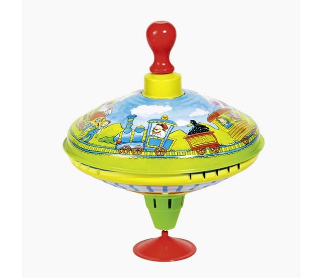 Goki - Humming top with wooden handle train