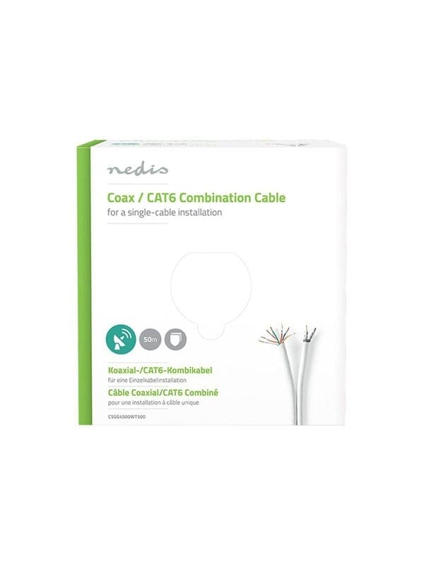Nedis Coax / CAT6 Combination Cable - bulk aerial/network cable - 50 m