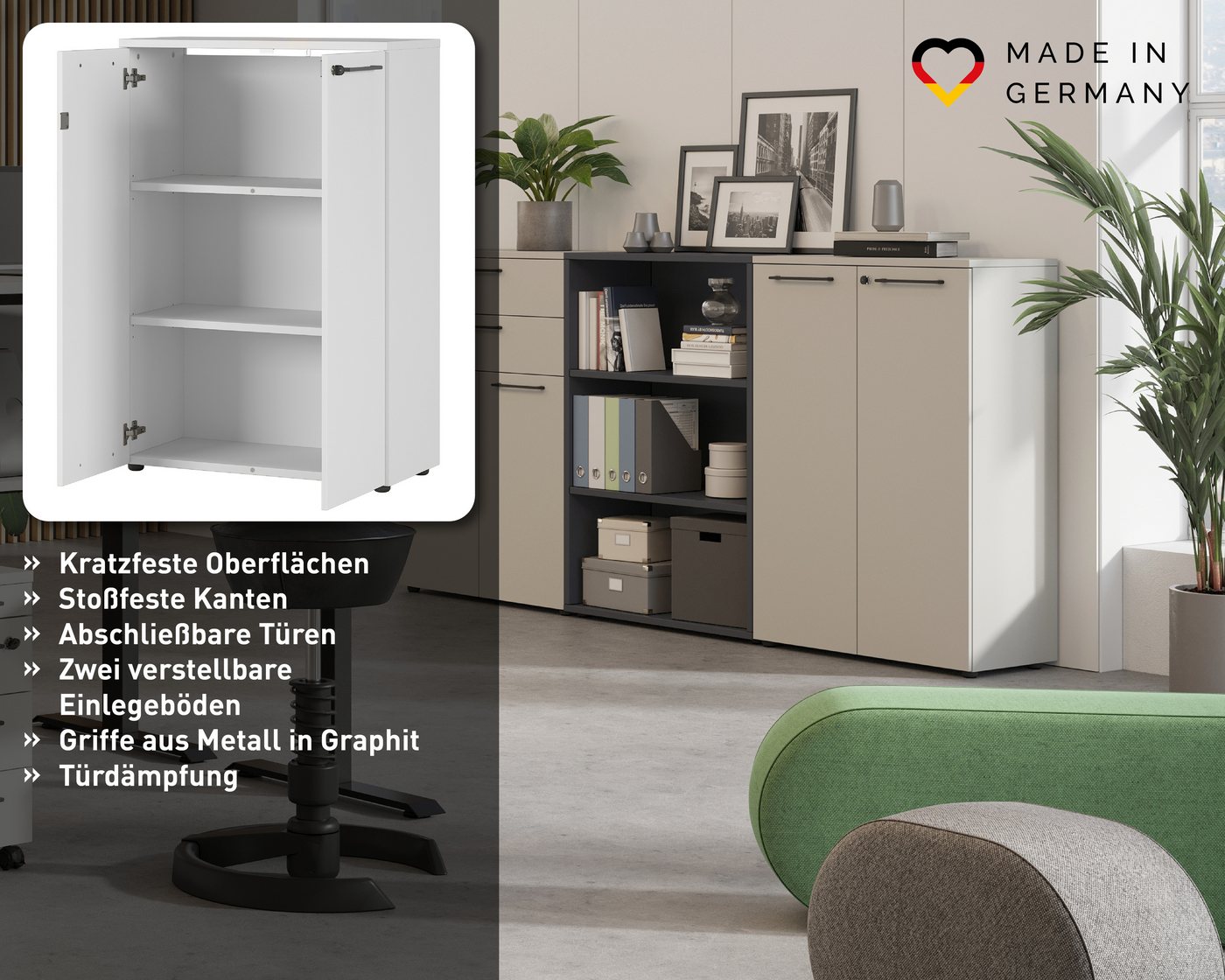 GERMANIA Aktenschrank GW-Agenda opt. mit Schublade, Maße 80x120 cm, Made in Germany Bild 5
