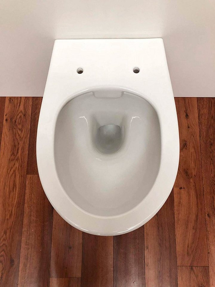 ADOB Tiefspül-WC, wandhängend, spülrandlos, inkl. Schallschutzmatte Bild 2