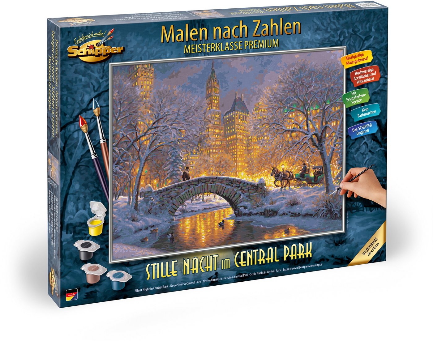 Schipper Malen nach Zahlen Meisterklasse Premium - Stille Nacht im Central Park, Made in Germany Bild 5