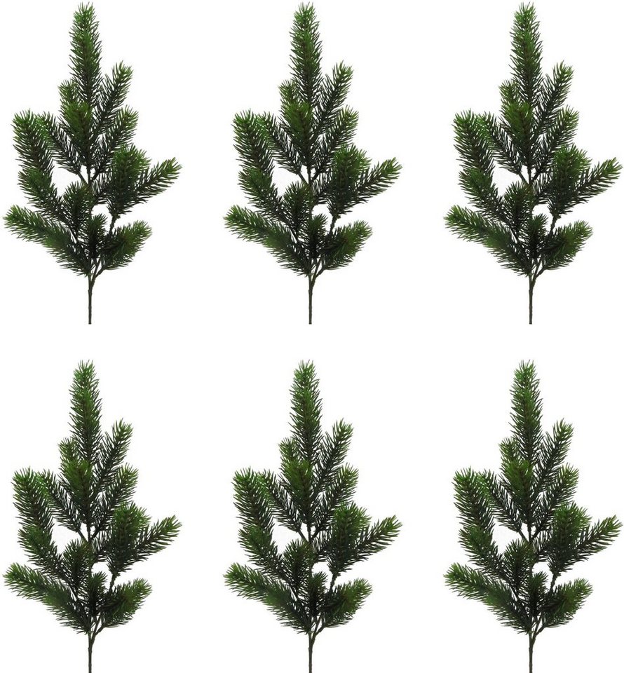 Winterliche Kunstpflanze Weihnachtsdeko Tanne, Creativ green, Höhe 60 cm, Zweig benadelt, 6 Stück im Set