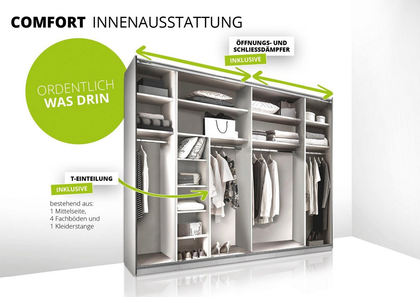 STAUD Schwebetürenschrank Sonett 120 G, Made in Germany mit vier verschiedenen Ausstattungsvarianten Bild 5