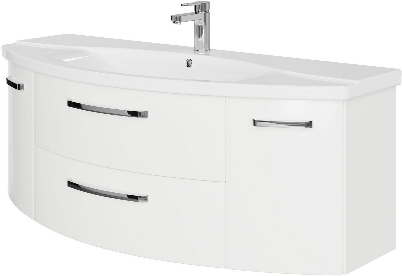 Saphir Badmöbel-Set Serie 4010 2-teilig Keramik-Waschtisch mit LED-Spiegelschrank, (Set), Badezimmer Set 144 cm breit, inkl. Türdämpfer, 5 Türen, 2 Schubladen Bild 5