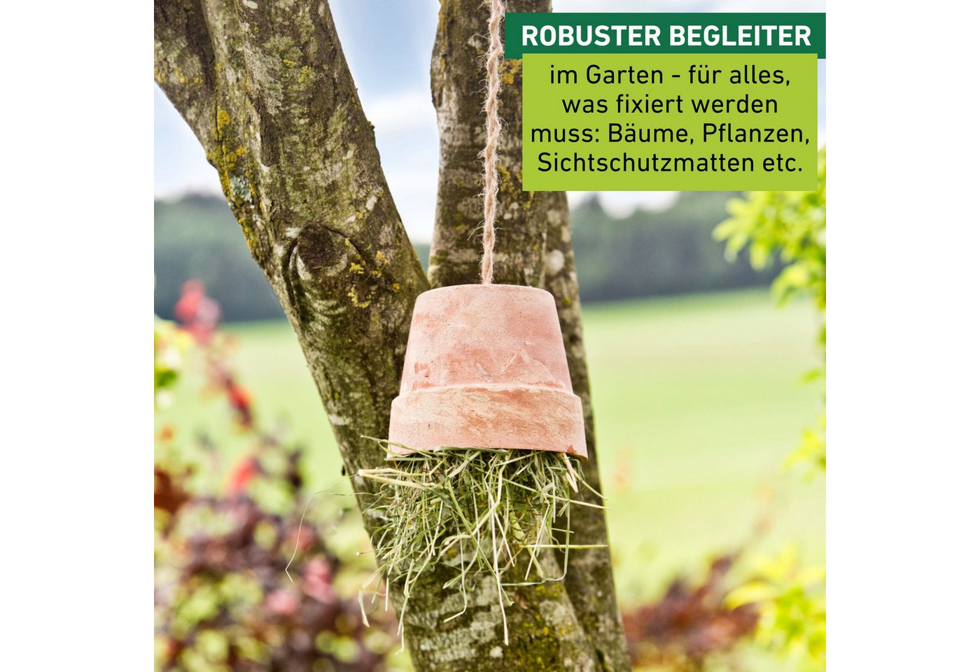 Windhager Pflanzschnur Jute-Schnur, Garn zur Befestigen von Pflanzen (1-tlg), Vliesen und Matten, erhältlich in 1,5 mm x 170 m oder 4 mm x 50 m Bild 3
