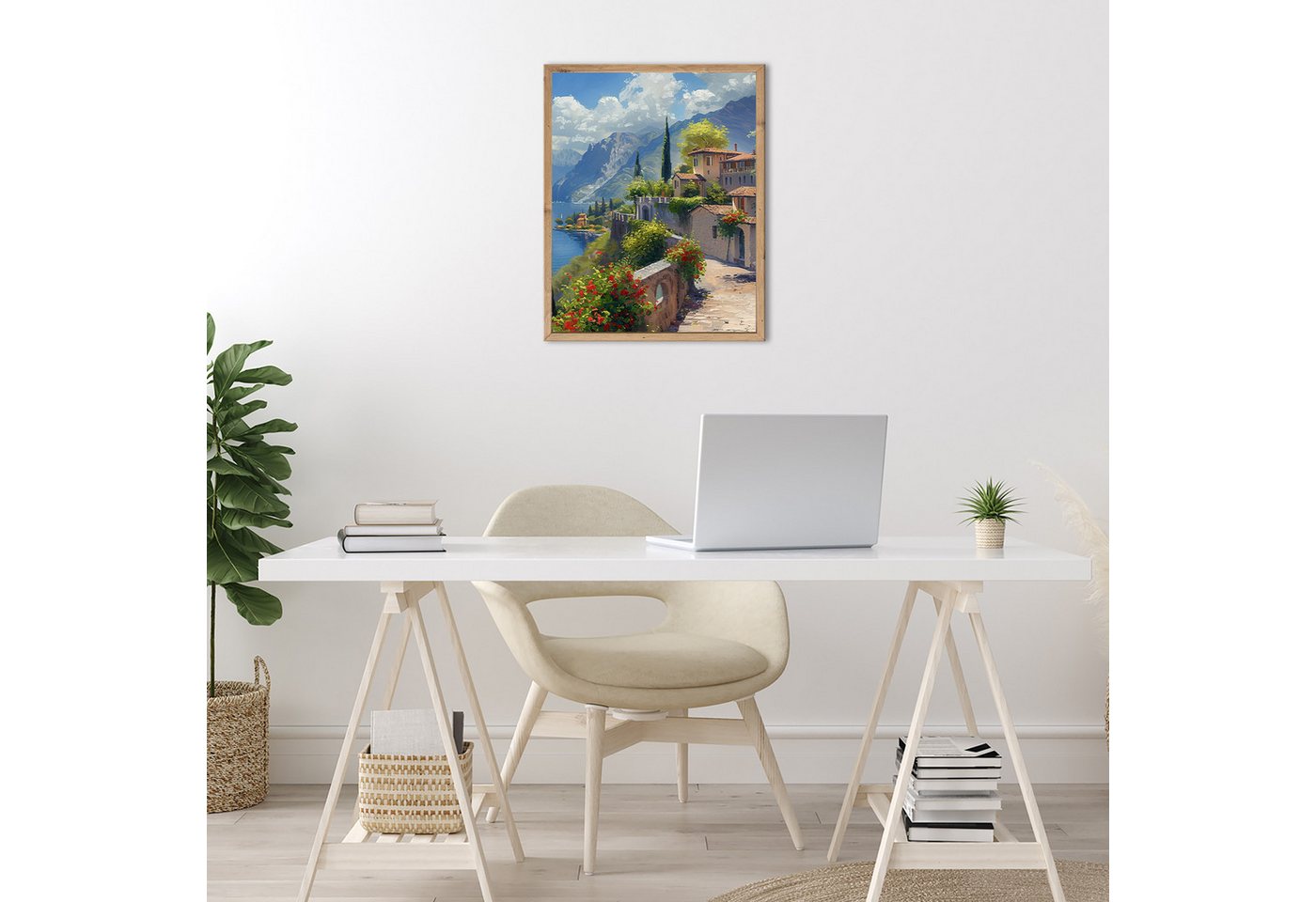 Bönninghoff Bild mit Rahmen Wandbild gerahmt LAKE GARDA 40x50 cm – Natur Wandbild beruhigend, Berge & Alpenbilder, Italien, See, mit dekorativem Rahmen Bild 5