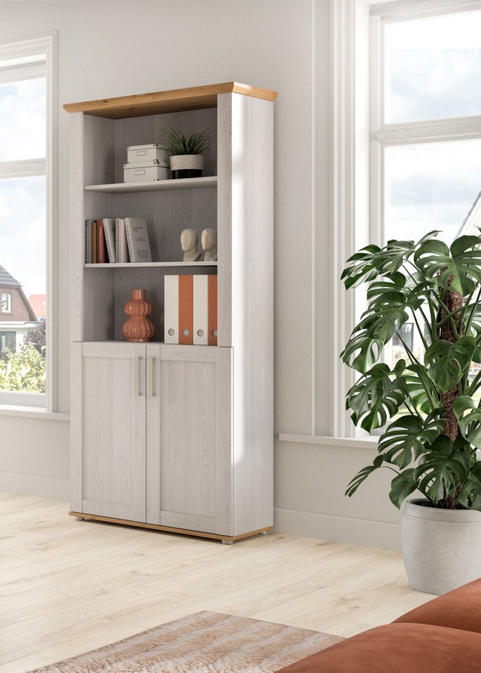 Home affaire Aktenschrank COSENZA, Höhe, 193 cm, 2 Türen, 5 Fächer, 4 Fachböden (in Landhausoptik, mit weiteren Artikel der Serie kombinierbar) Büroschrank, Regal, Mehrzweckschrank, Universalschrank, Regal