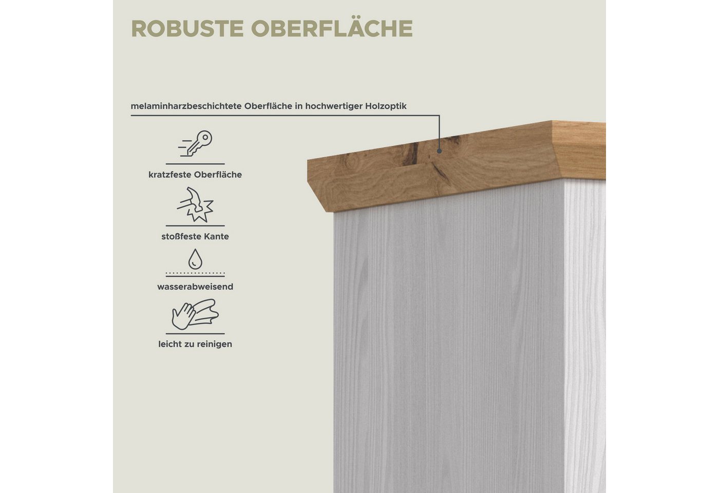 Home affaire Aktenschrank COSENZA, Höhe, 193 cm, 2 Türen, 5 Fächer, 4 Fachböden (in Landhausoptik, mit weiteren Artikel der Serie kombinierbar) Büroschrank, Regal, Mehrzweckschrank, Universalschrank, Regal Bild 5