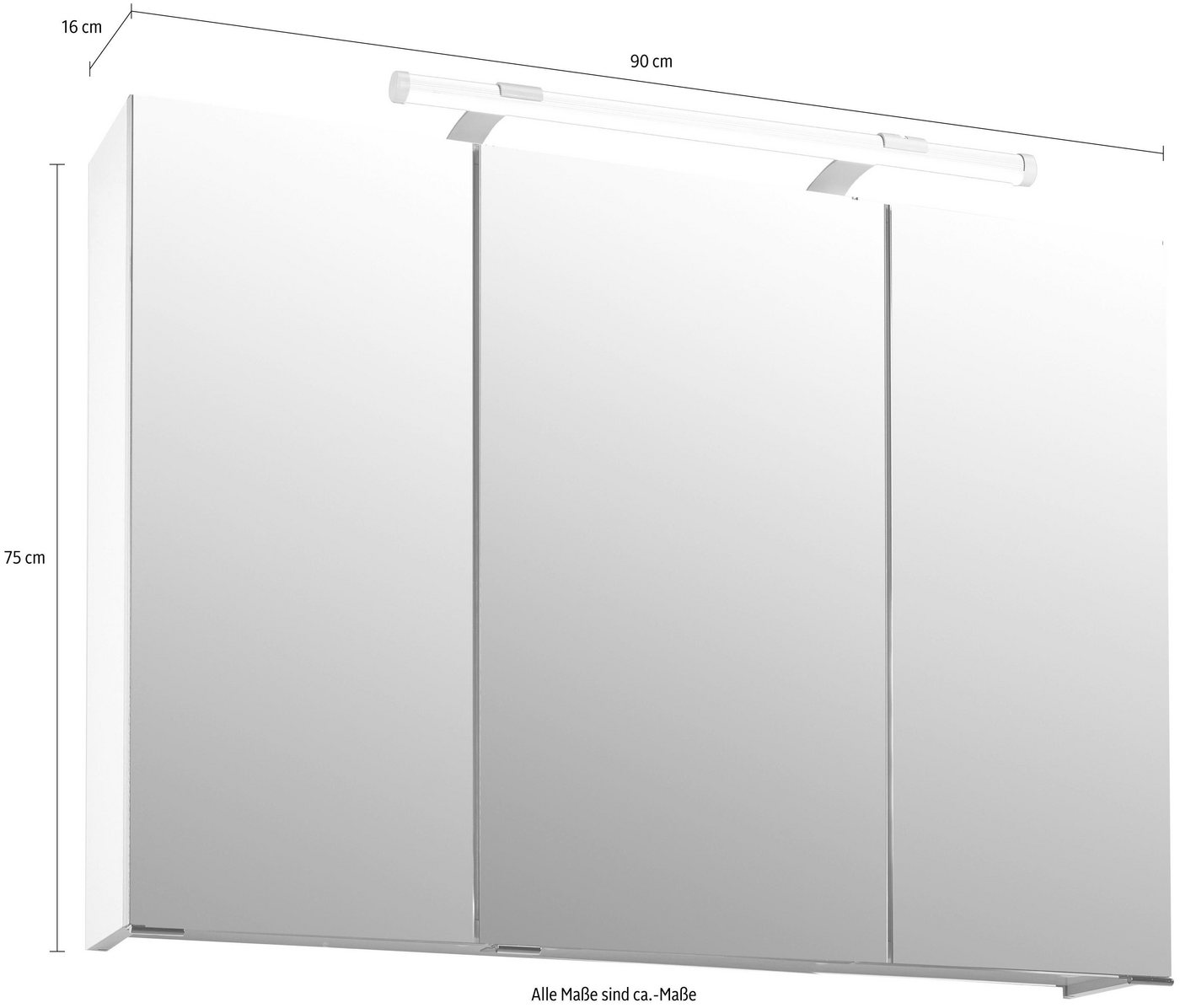 Schildmeyer Spiegelschrank Dorina, Spiegelschrank, Made in Germany, B: 90 cm Solide Verarbeitung - Dieses Produkt ist in Deutschland gefertigt Bild 5