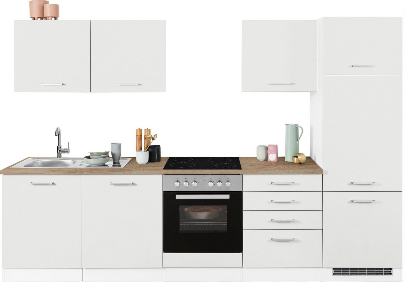 KOCHSTATION Küchenzeile KS-Visby, ohne E-Geräte, Breite 300 cm für Kühlschrank Bild 4