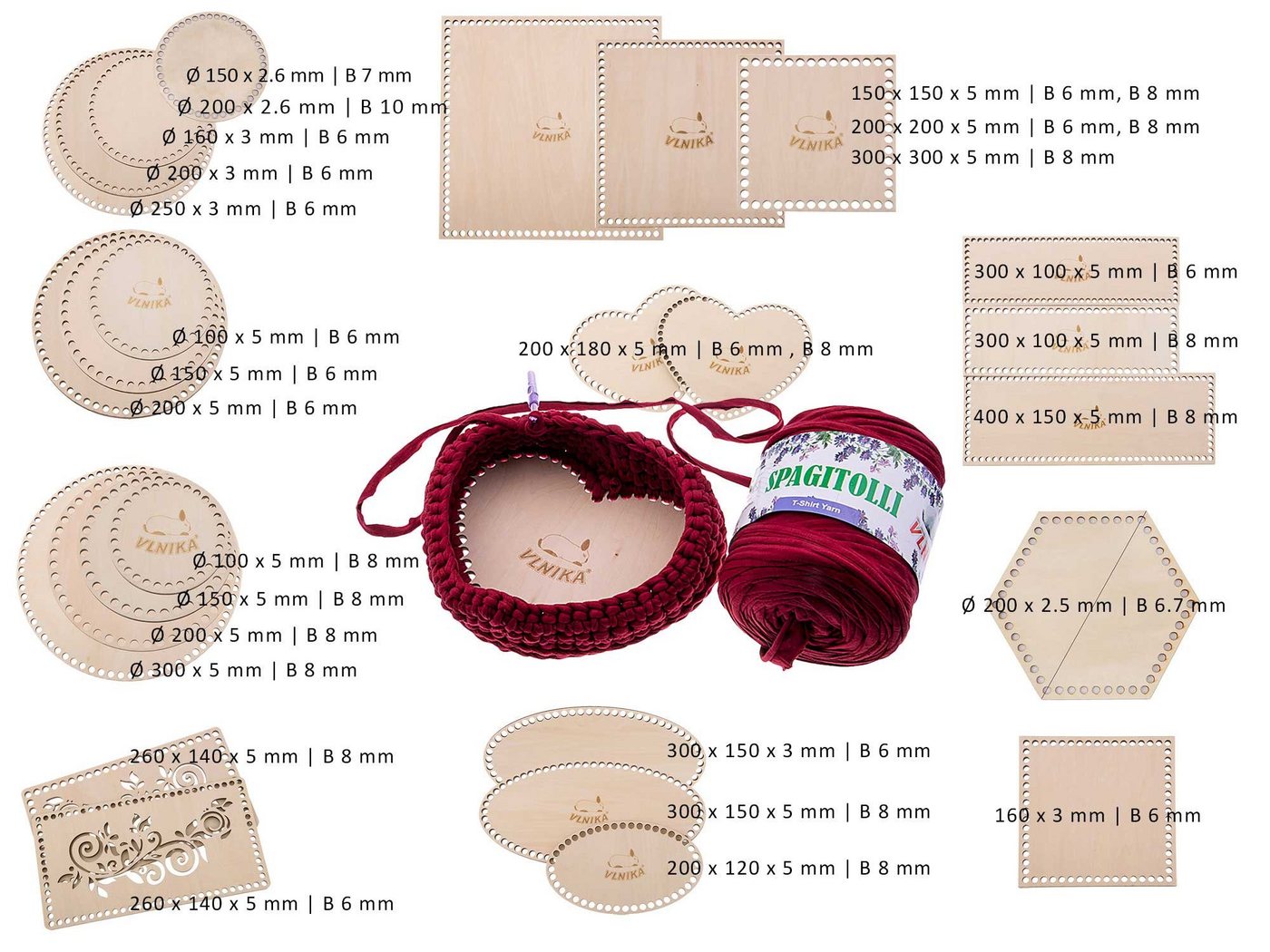 maDDma Bastelnaturmaterial 1 Korbboden natur Holz Variantenwahl, Ø 150 x 2.6 mm B 7 mm Bild 2