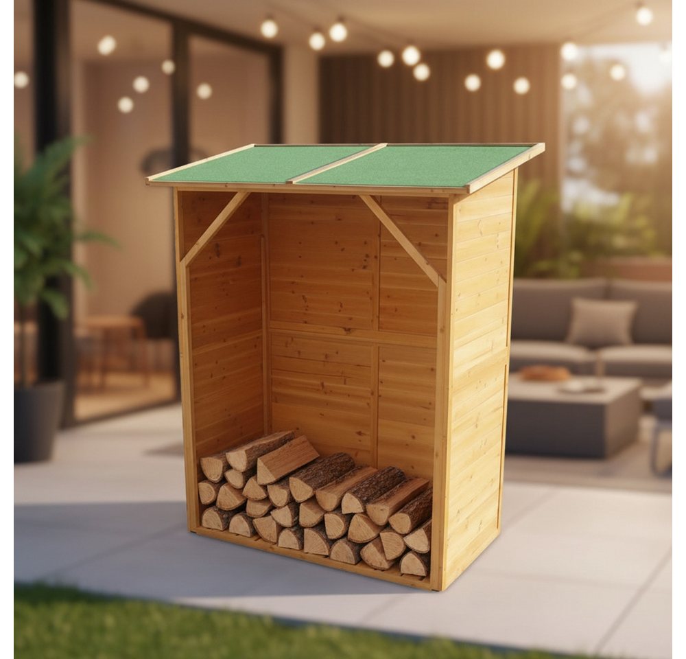 Feel2Home Kaminholzregal XXL HOLZ Kaminholzregal Brennholzregal Kaminholz Brennholz Regal, BxTxH:119x61x155 cm, (Stück, 1-St., Stück), mit Wetterschutz Bild 3