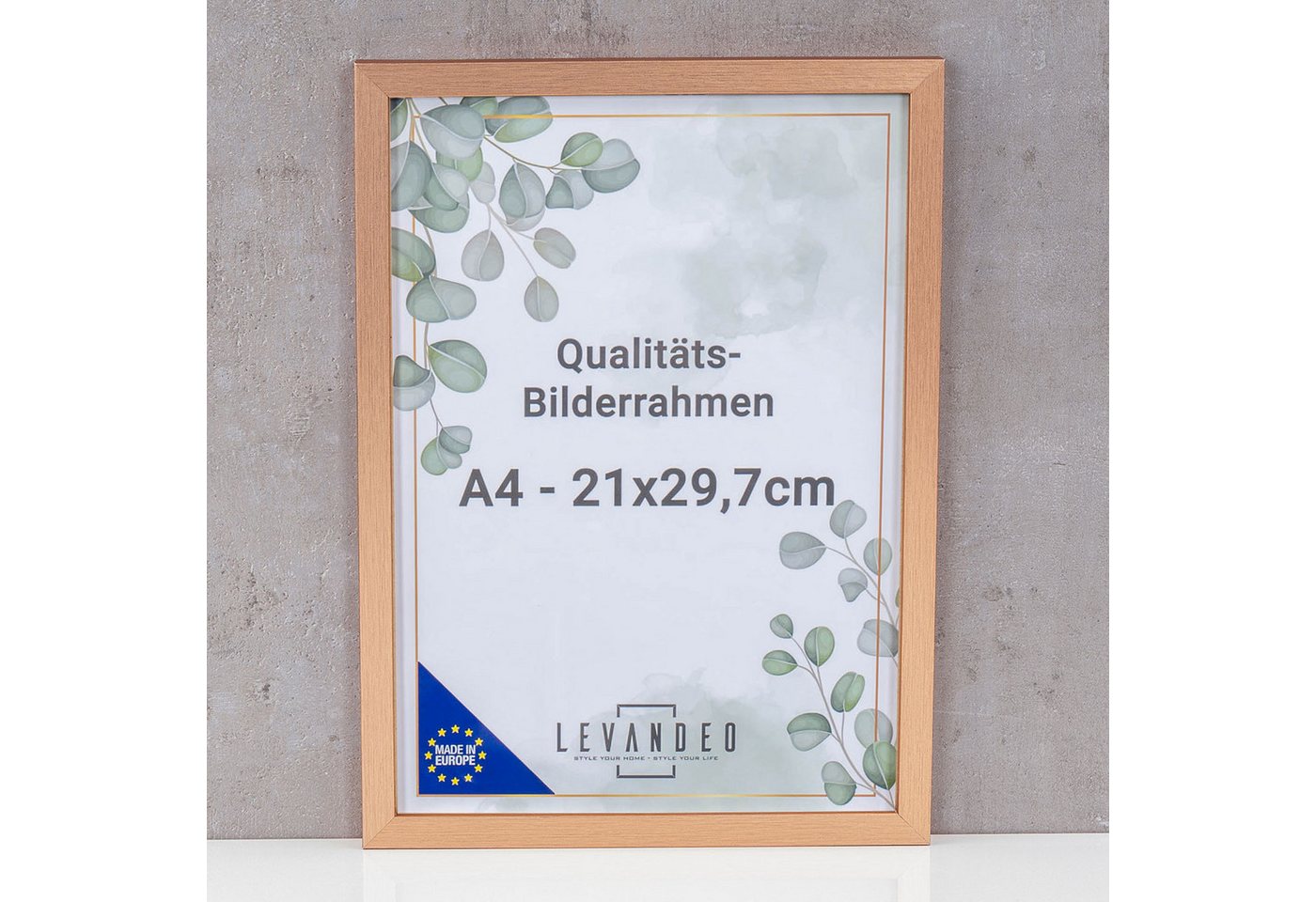 Levandeo® Bilderrahmen, A4 Bilderrahmen Kupfer 21x29,7 Made in EU Fotorahmen Poster Bild 4