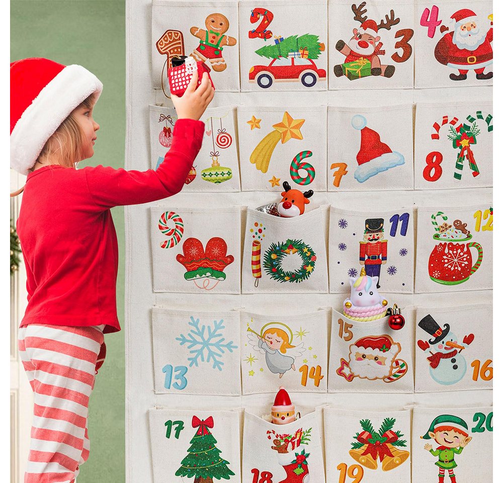 CLTYQ befüllbarer Adventskalender 24-Türiger Adventskalender zum Befüllen aus Stoff 2025, Adventi Adventskalender zum Befüllen mit Individuellen Designs Bild 2