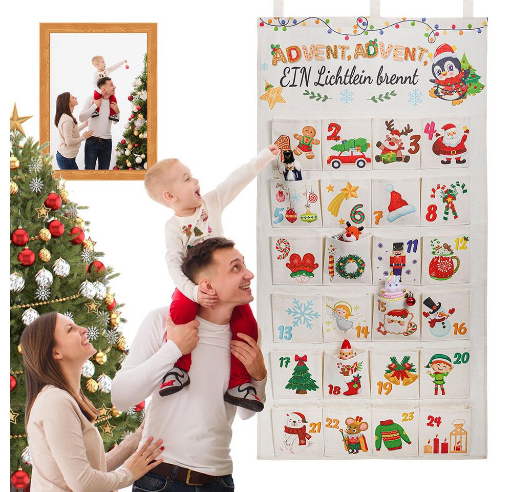 CLTYQ befüllbarer Adventskalender 24-Türiger Adventskalender zum Befüllen aus Stoff 2025, Adventi Adventskalender zum Befüllen mit Individuellen Designs Bild 3