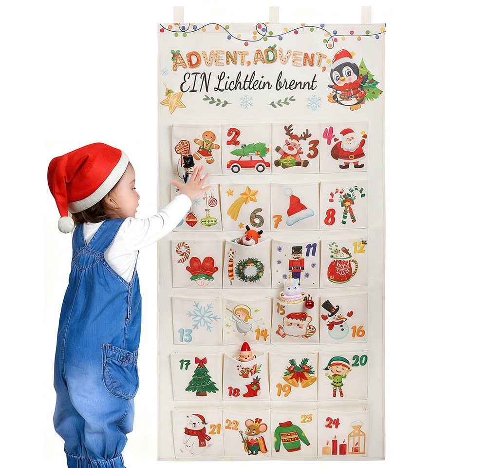 CLTYQ befüllbarer Adventskalender 24-Türiger Adventskalender zum Befüllen aus Stoff 2025, Adventi Adventskalender zum Befüllen mit Individuellen Designs Bild 4