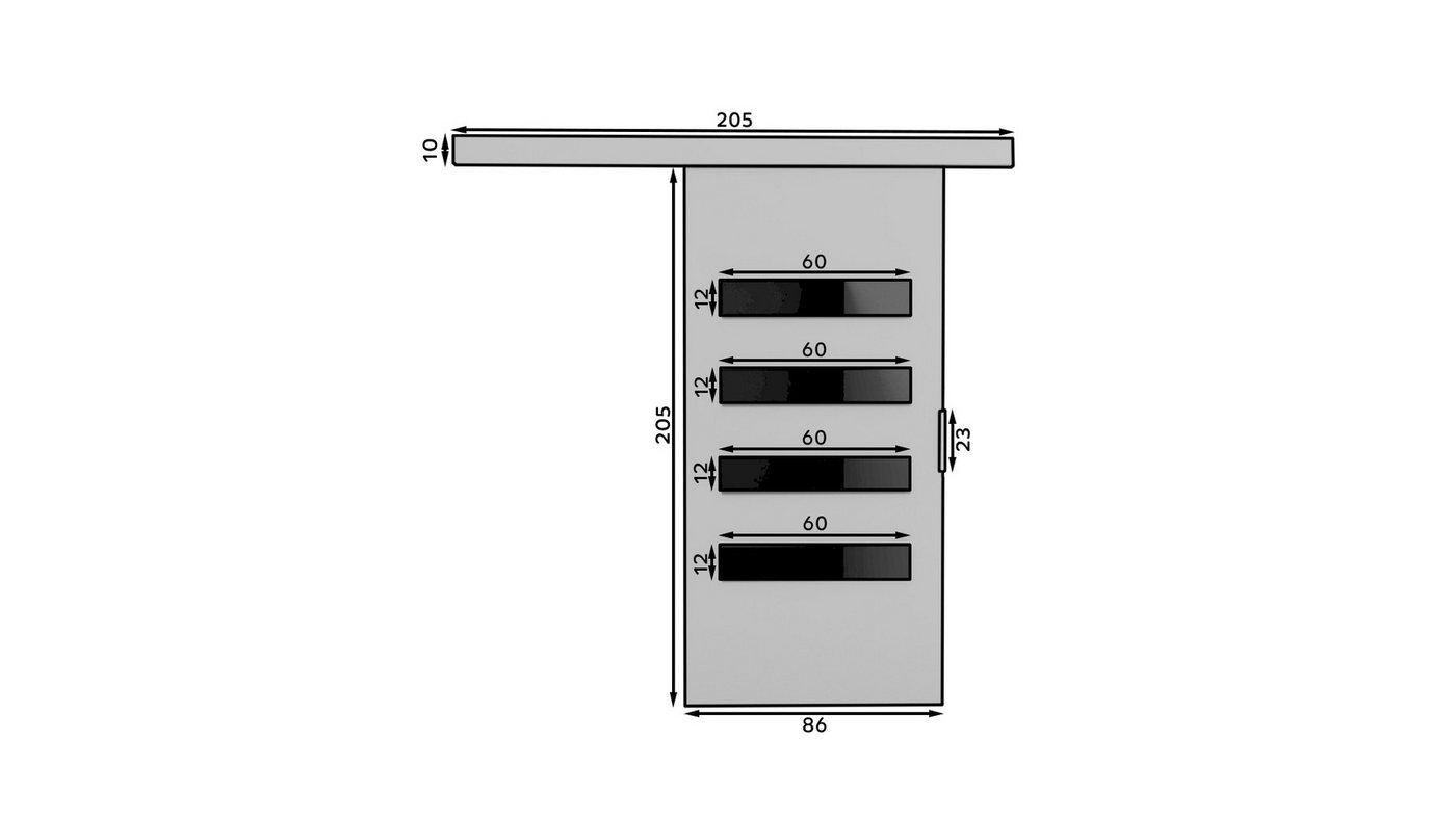 MOEBLO Schiebetür LIRMA (Wandschiebetür – Schiebetür auf Schiene, Gleittür, moderne Türen für Wohnzimmer, Schlafzimmer, Flur, optional mit Soft-Close-System, Schiebetüren Gleittüren Schiebetüre Schiebesysteme Türen auf Schiene Türen mit Schiebemechanismus), (BxHxT): 86/96 x 205 x 1,6 cm
