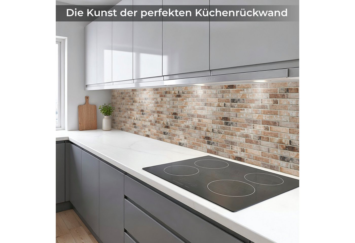 Rodnik Küchenrückwand Steinoptik Ziegelwand Braun, monolithische ABS-Platte mit Direktdruck, formstabil und langlebig Bild 2
