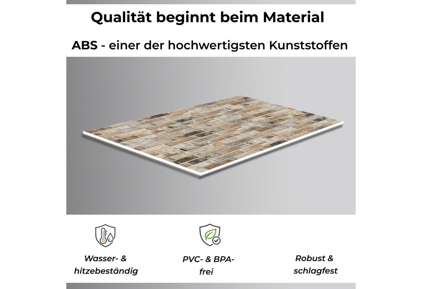 Rodnik Küchenrückwand Steinoptik Ziegelwand Braun, monolithische ABS-Platte mit Direktdruck, formstabil und langlebig Bild 3