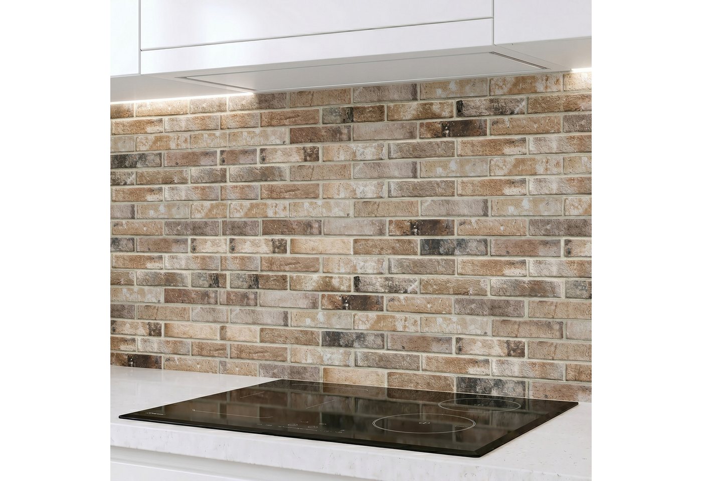 Rodnik Küchenrückwand Steinoptik Ziegelwand Braun, monolithische ABS-Platte mit Direktdruck, formstabil und langlebig Bild 5