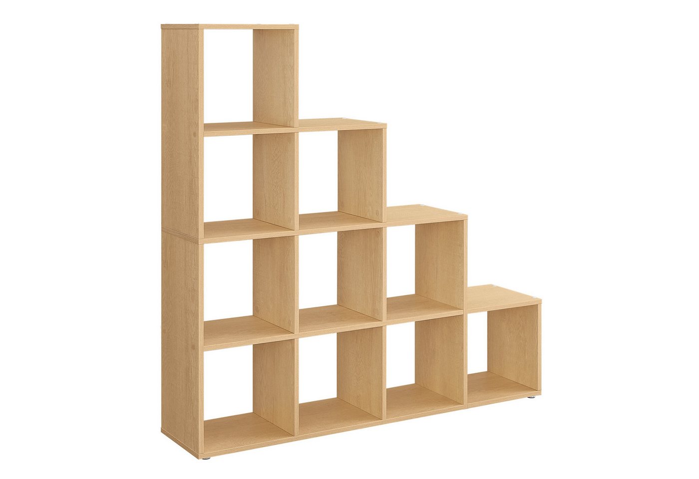 VASAGLE Bücherregal Stufenregal mit 10 Fächern, 129,5 x 27 x 129,5 cm, Wohnzimmer Schlafzimmer, offen, für Deko, Regal Bild 3