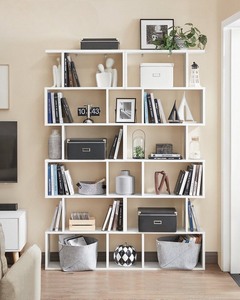 VASAGLE Bücherregal 2er Set Standregal mit 6 Ebenen, 1-tlg., Wohnzimmer Schlafzimmer Büro, freistehend, modern, zur Präsentation