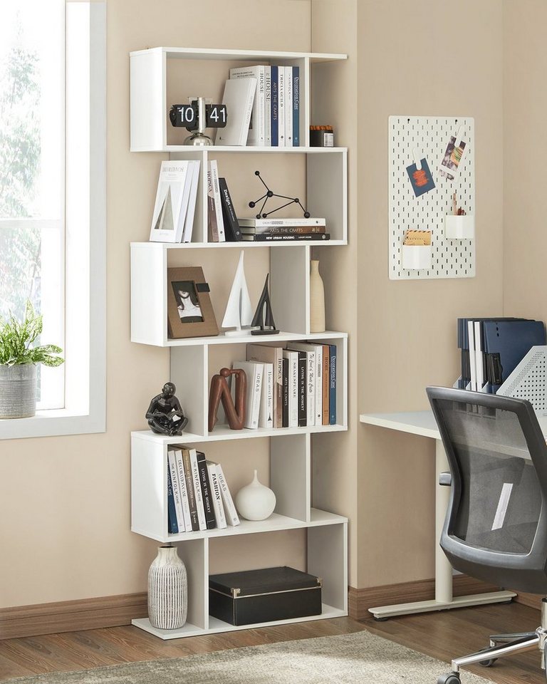 VASAGLE Bücherregal 2er Set Standregal mit 6 Ebenen, 1-tlg., Wohnzimmer Schlafzimmer Büro, freistehend, modern, zur Präsentation Bild 2