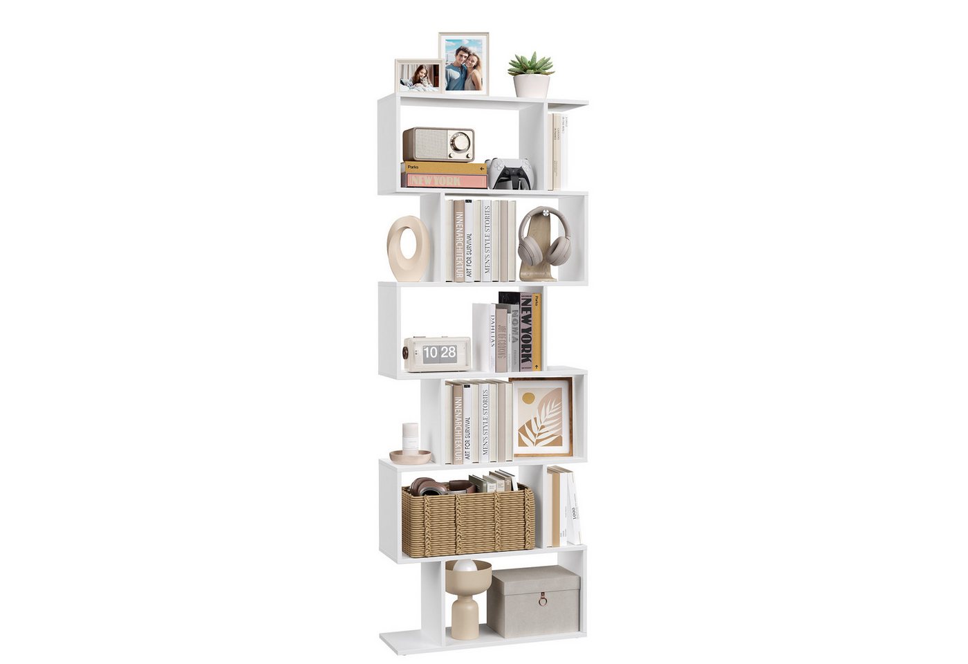 VASAGLE Bücherregal 2er Set Standregal mit 6 Ebenen, 1-tlg., Wohnzimmer Schlafzimmer Büro, freistehend, modern, zur Präsentation Bild 3