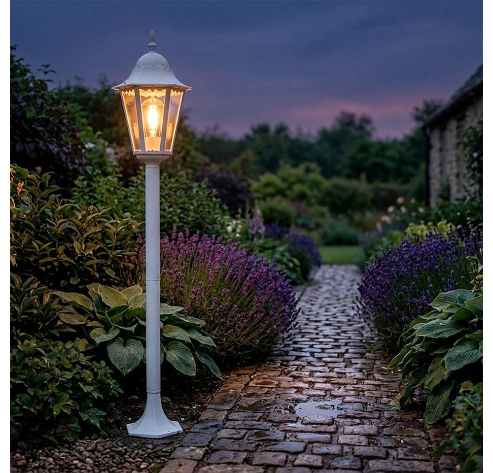 Harms Import Außen-Stehlampe, Leuchtmittel nicht inklusive, ALU Stand Steh Lampe Garten Weg Beleuchtung Außen Laterne Terrassen Bild 2