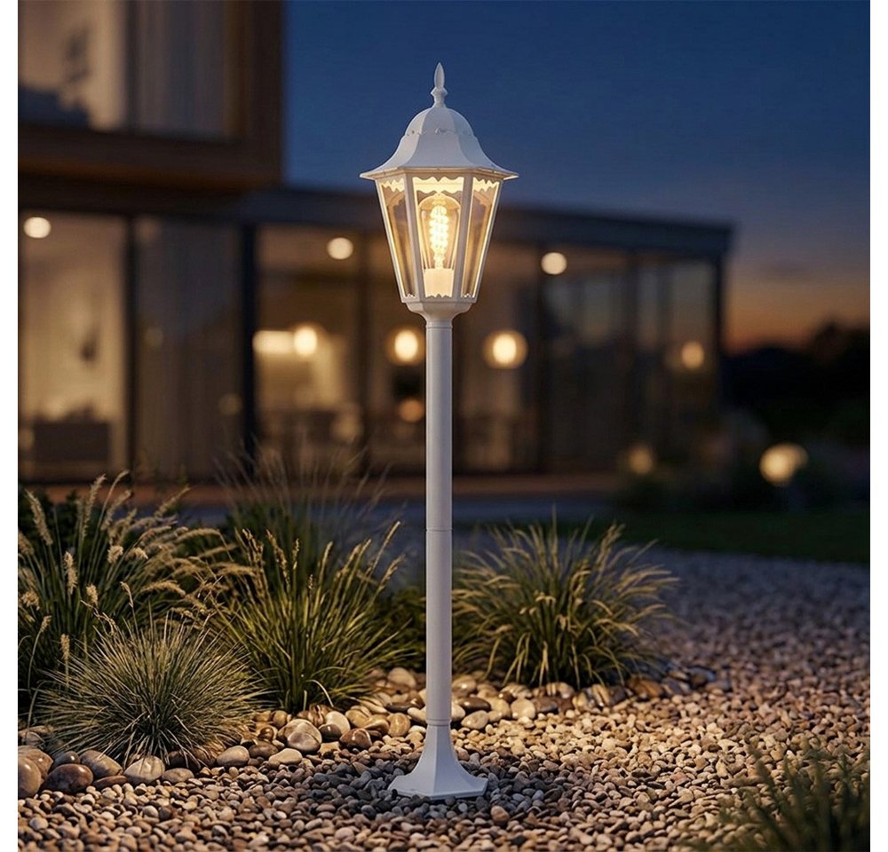 Harms Import Außen-Stehlampe, Leuchtmittel nicht inklusive, ALU Stand Steh Lampe Garten Weg Beleuchtung Außen Laterne Terrassen Bild 4