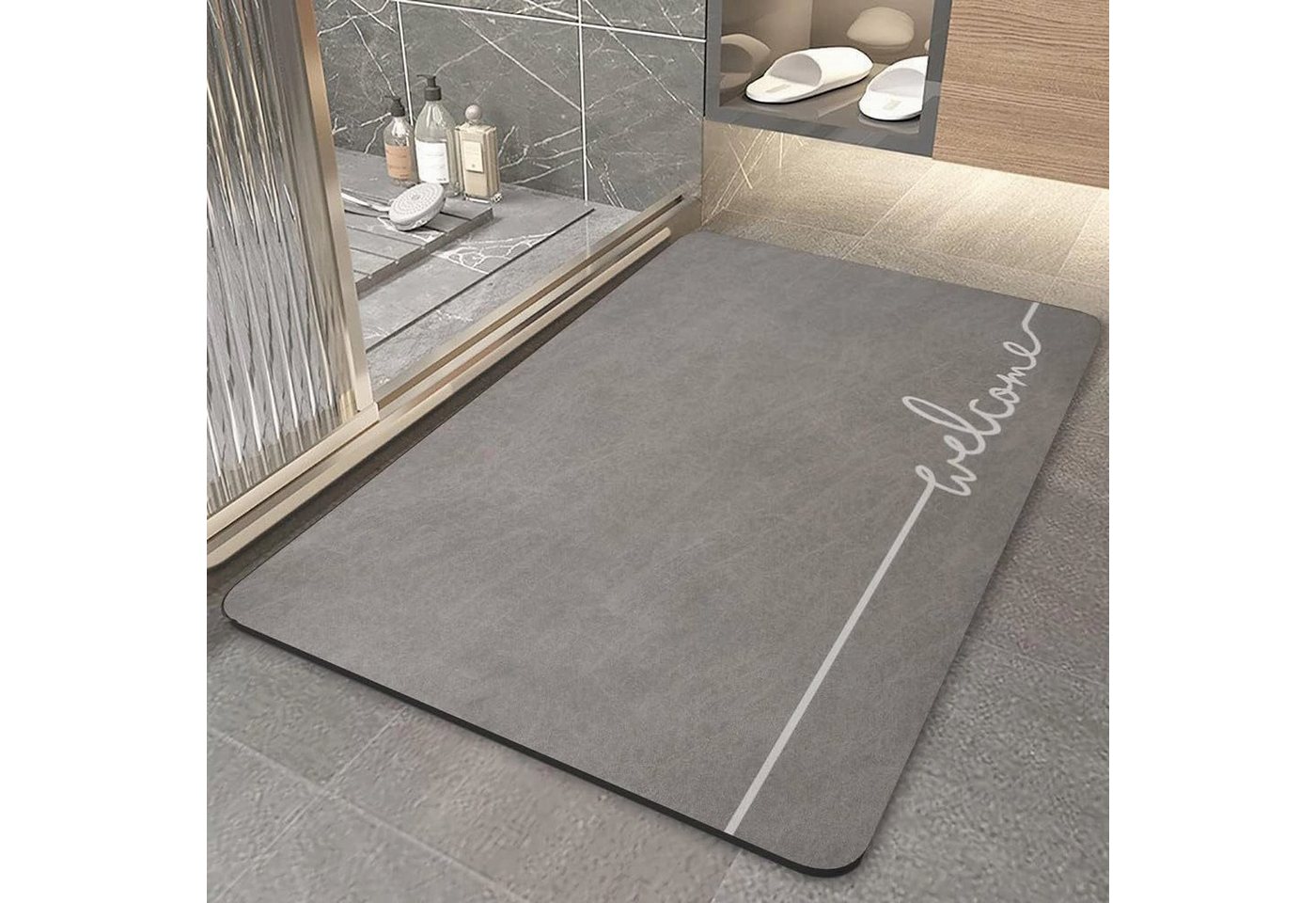 Coonoor Badematte Badteppich rutschfeste Badematten, Badteppich, Höhe 3.5 mm, rutschhemmend beschichtet, strapazierfähig, Wasserabsorbierende Kieselgur, rechteckig Bild 5