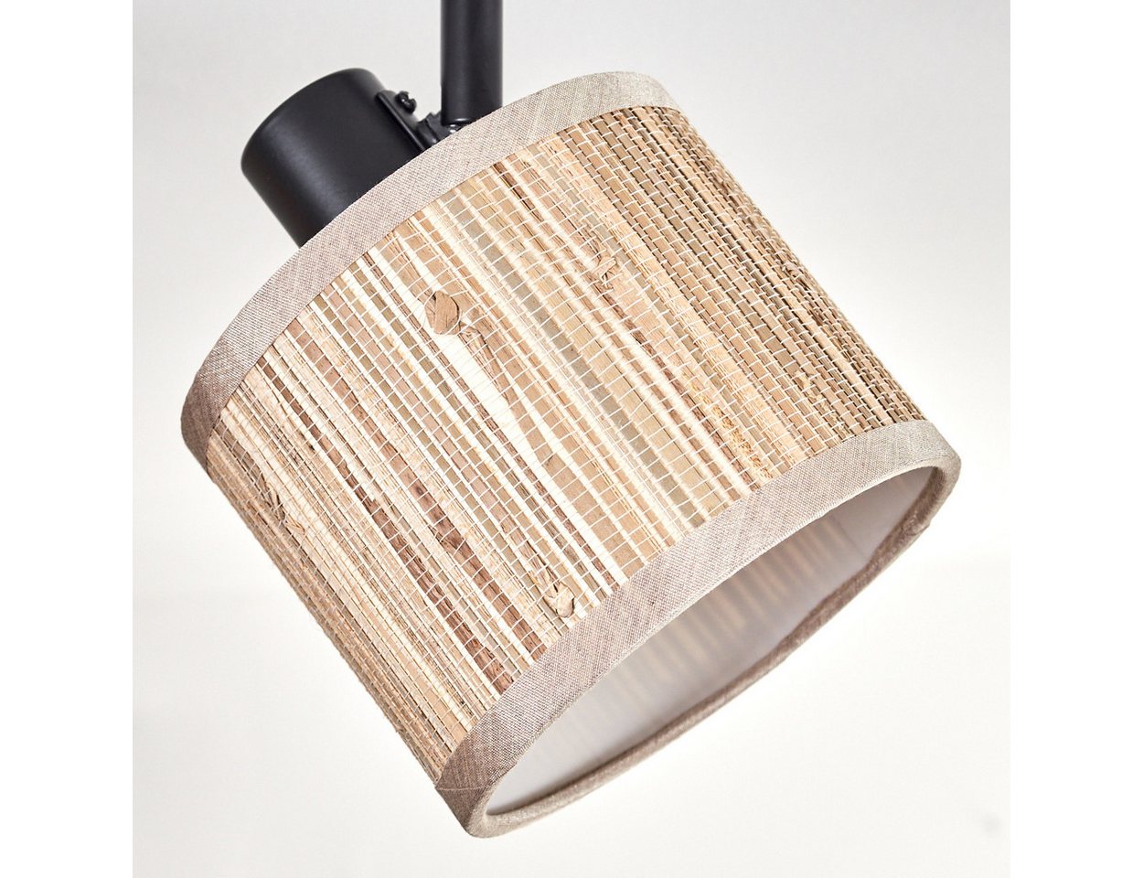 hofstein Deckenleuchte moderne Deckenlampe aus Metall/Seegras in Schwarz/Natur, ohne Leuchtmittel, mit verstellbaren Strahlern, Leuchte, 2 x E14, ohne Leuchtmittel Bild 2