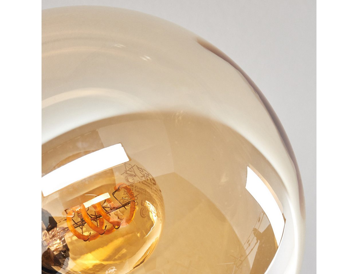hofstein Deckenleuchte Deckenlampe aus Metall/Glas in Schwarz/Bernsteinfarben/Klar, ohne Leuchtmittel, mit Glasschirmen(15 cm), 6 x E14, ohne Leuchtmittel Bild 4