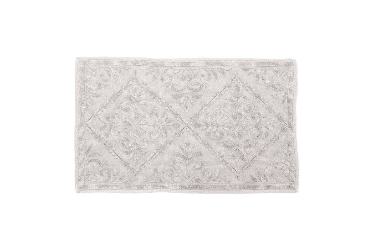 spirella Badematte Spirella Badteppich Badematte Duschvorleger 100% Baumwolle Hochflor, Höhe 4 mm, Badteppich mit erhabenem Muster, Für Fußbodenheizung geeignet, Baumwolle, rechteckig Bild 3