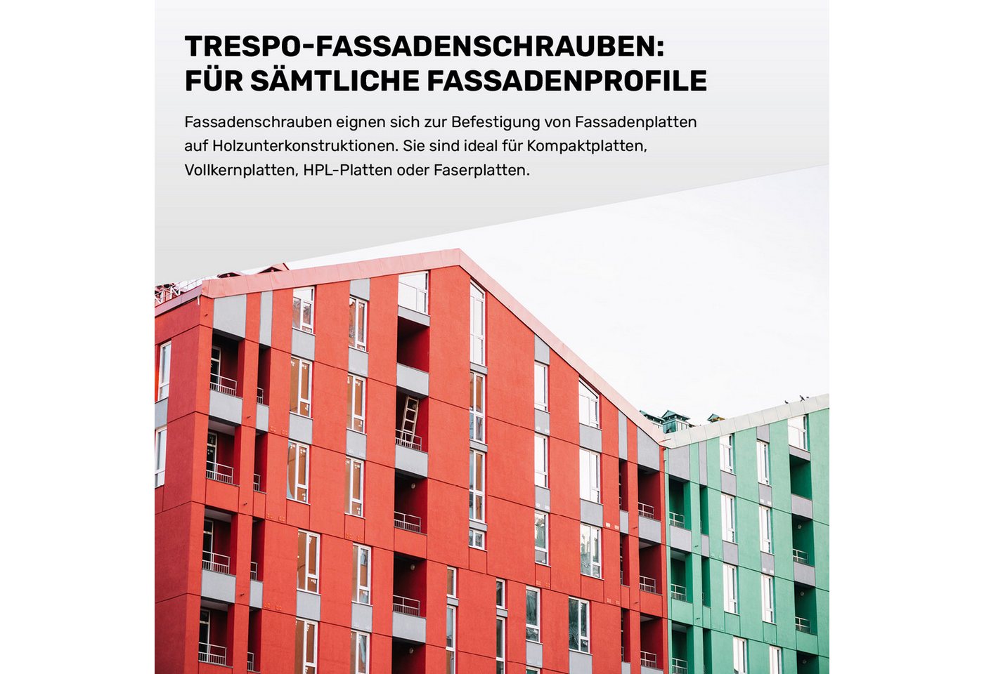Twistec Fassadenschraube TWISTEC Trespo-Fassadenschrauben 4,8x32mm Reinweiß RAL 9010 100 St., Edelstahl A2, hohe UV-Beständigkeit Bild 4
