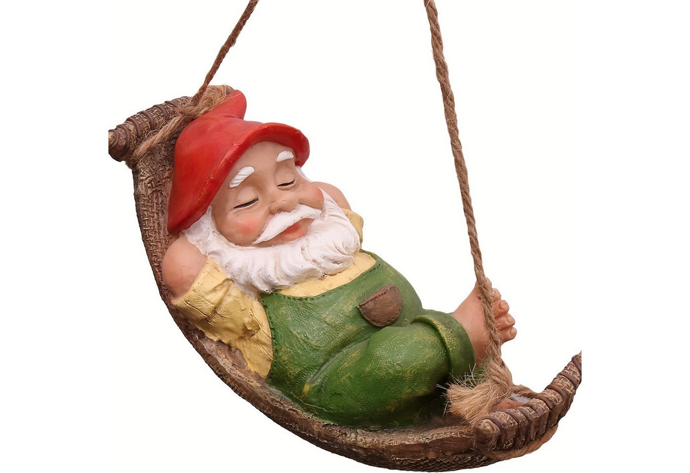 FOUORTUNATE-BEE Gartenzwerg Liegender Zwerg Gartenzwerg Gartendeko für Draußen Gartenfigur, (1 St), aus Hängematte Kunstharz Wasserdicht Gartenwichtel Figur Bild 4