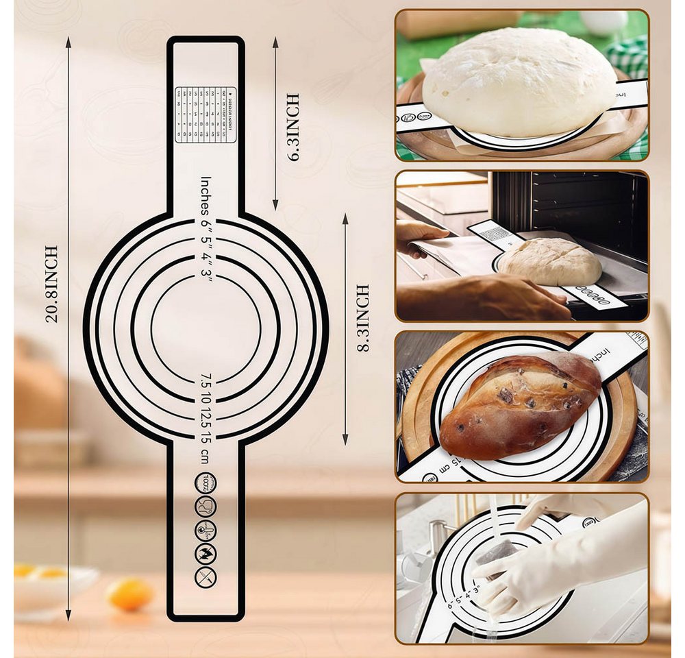 PFCTART Gärkorb 10-tlg. Gärkorb Brotbackset Ø23 cm – Rundes Gärkörbchen, (Set 10-tlg), Handgeflochten, atmungsaktiv mit Sauerteig Starterglas Bild 3