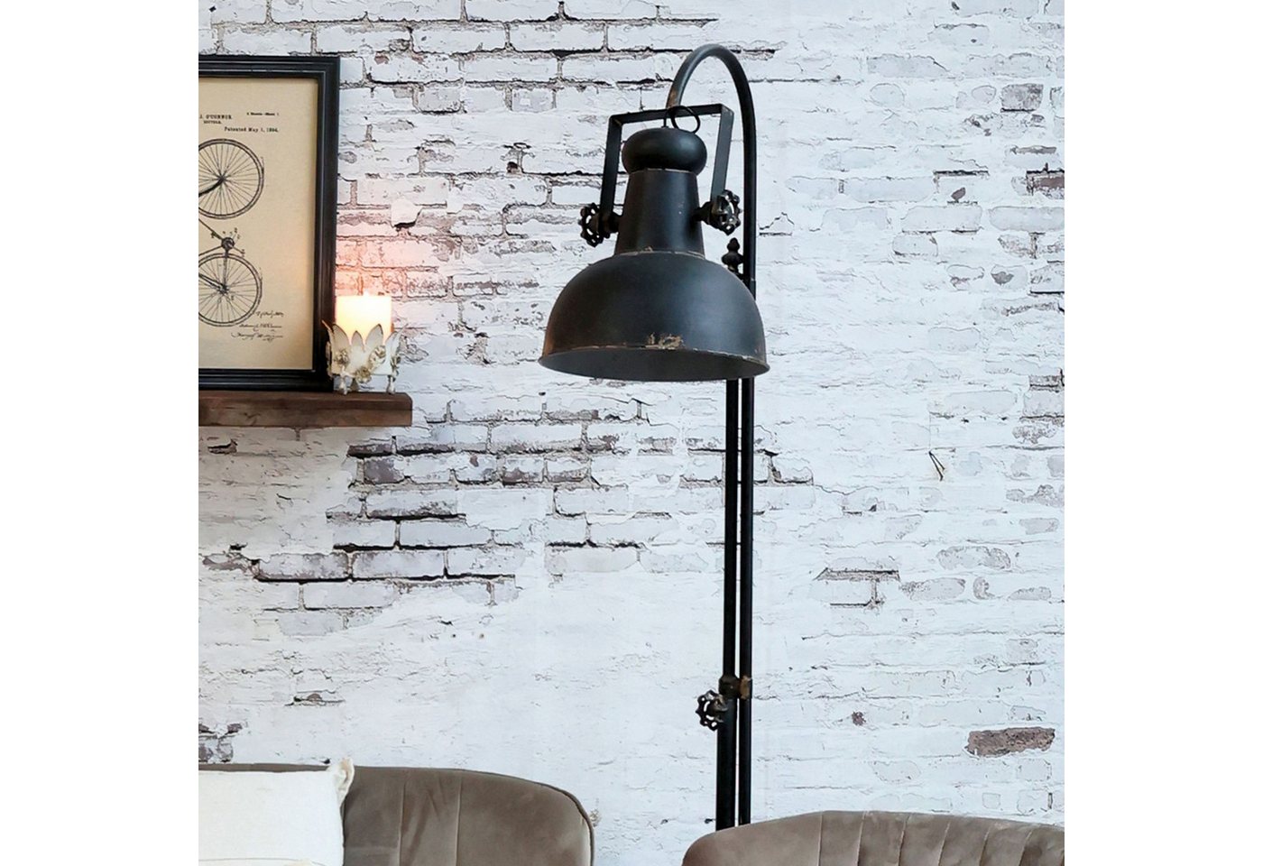 Vintagehaus Stehlampe Industrial Vintage Tischlampe Dexter verstellbarer Schirm